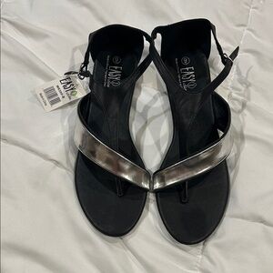 Black and Silver Women's Sandals